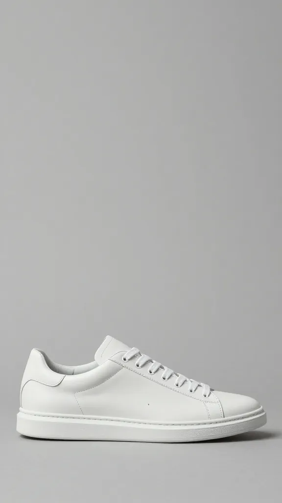 minimalist white leather sneaker side profile