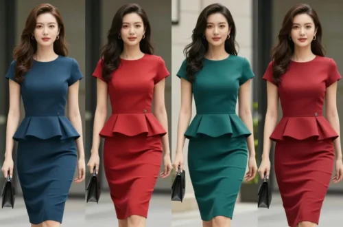 4 Elegant Peplum Dress Styles for Office & Events