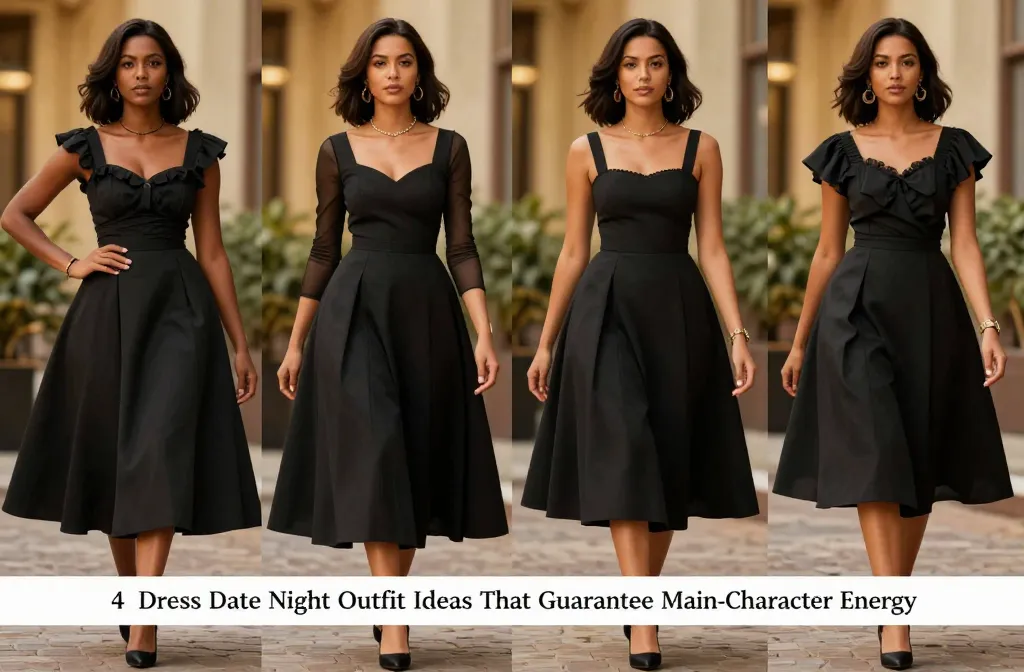 4 Black Dress Date Night Outfit Ideas That Guarantee Main-Character Energy